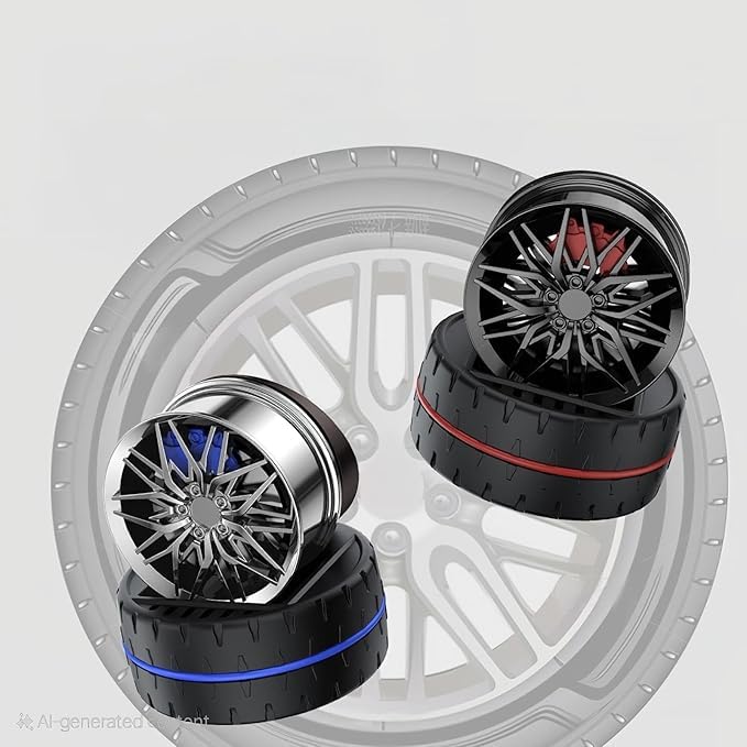 Solar Powered Car Dashboard Air Freshener Alloy Wheel Design